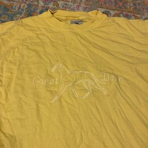 yellow great dane embroider t-shirt